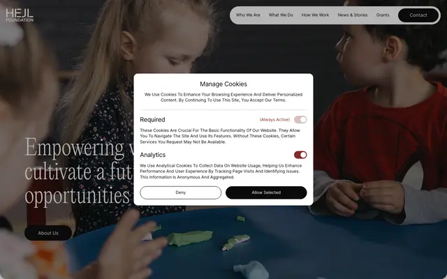 Hejl Foundation screenshot