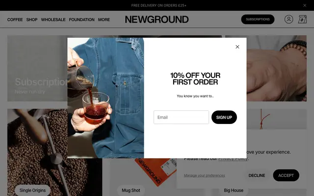 NewGround Coffee screenshot